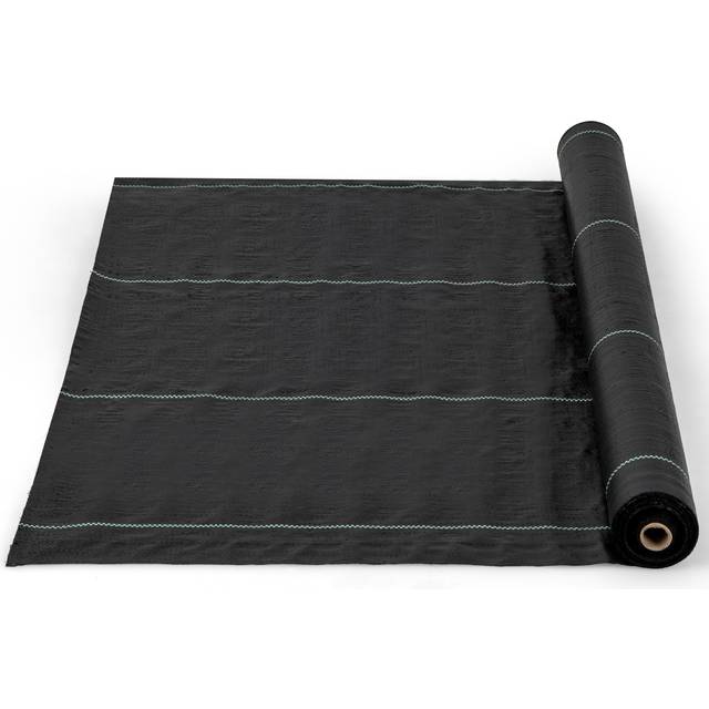 Garden Weed Barrier Fabric PP Weed Control Fabric with Guide Line-2.1 Oz 1 x 50 m