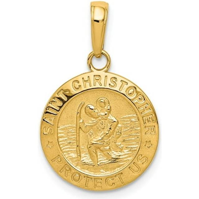 14K Yellow Gold Saint Christopher Medal Charm