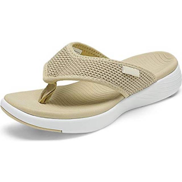 DREAM PAIRS Women's Arch Support Soft Cushion Flip Flops Thong Sandals Size 9 Beige Breeze-2