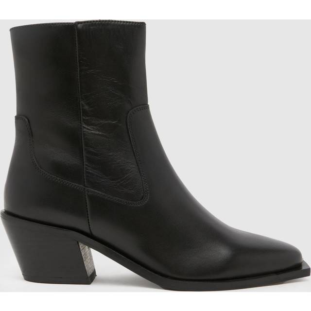 schuh Briar Leather Western Boots in Black