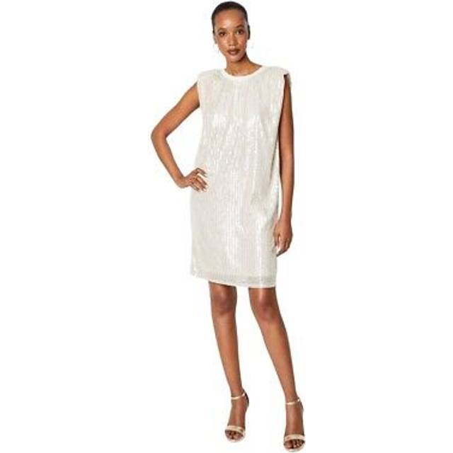 Principles Womens/Ladies Sequin Shoulder Pad Shift Dress 12 UK champagne