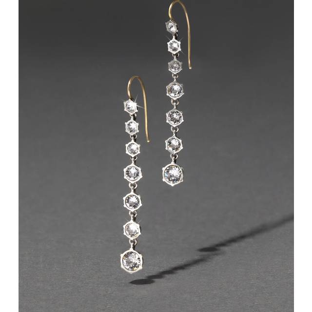 Alexis Bittar Sterling Silver & 14K Gold Graduated Cut Luminous Crystal Earrings in Gold/Silver | Statement Jewelry from Alexis Bittar (One Size)