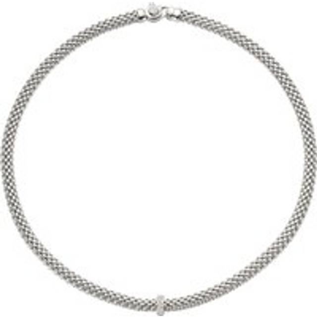 Fope Vendome 18ct White Gold 0.10ct Diamond Necklace - 43cm
