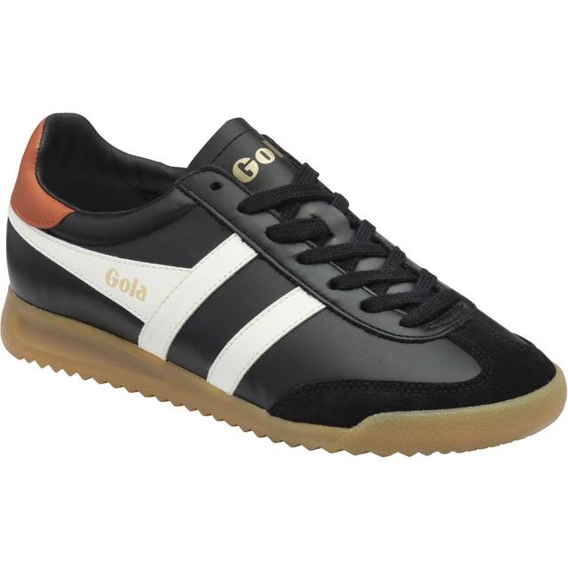 Gola Womens Black Off White Moody Orange Torpedo Leather Trainer - Multi - UK 4 | EU 37