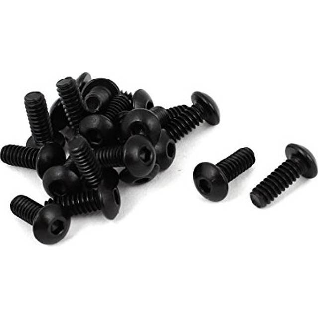 "#6-32 x 3/8"" UNC Alloy Steel Hex Socket Button Head Screws Black 20Pcs"
