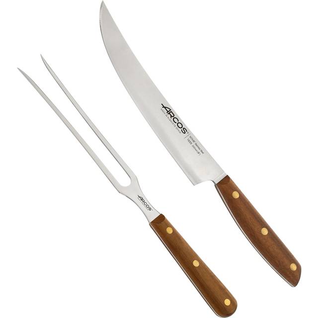Ustensiles de Barbecue - ARCOS - Nordika - Couteau et Fourchette - Acier Inoxydable Nitrum® - Bois Ovengkol