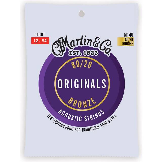Martin Guitar Original Acoustic M140  80/20 Bronze  Light-Gauge Guitar Strings