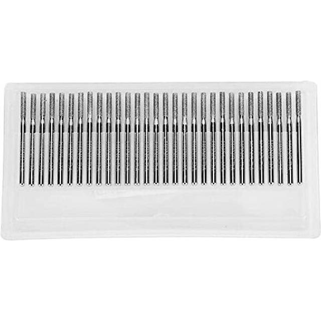 30Pcs Diamond Drill Bits, 2.5mm Diamond Drill Bit Cylindrical Flat Diamond Burr Bits Grinding Needle Power Grinder Carving Tools for Jades Engraving