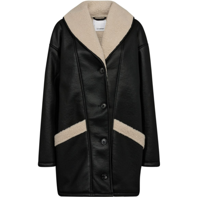 co’couture - Jacka SibbaCC Shearling Box Jacket - Svart