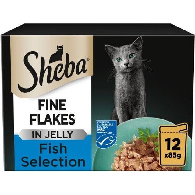 Sheba Fine Flakes Luxury Adult Wet Cat Food | 96x85g Mixed Fish