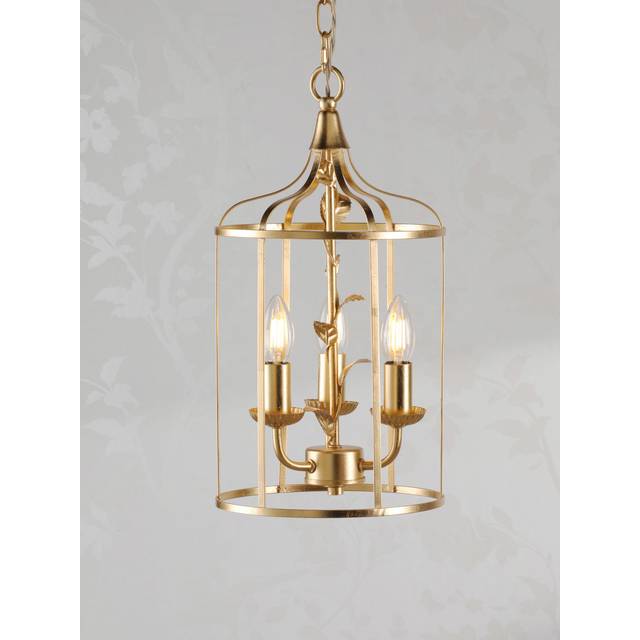 Laura Ashley Halton 3 Arm Pendant Light, Gold