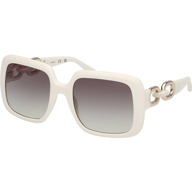 Guess Woman GU00161 21P Sunglasses Injected White Green Squared Normal