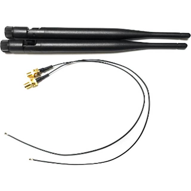 2X 6DBi M.2 IPEX MHF4 U.Fl Cable to RP-SMA Wifi Antenna Signal Kit for AC 9260 9560 8265 8260 Etc.