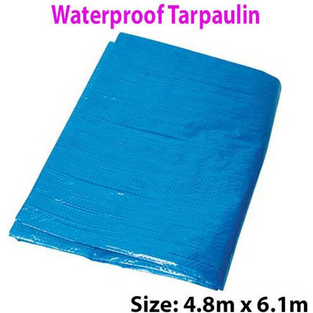 4.8 x 6.1m Outdoor Waterproof Blue Tarpaulin Sheets Ground Protective Cover Tarp