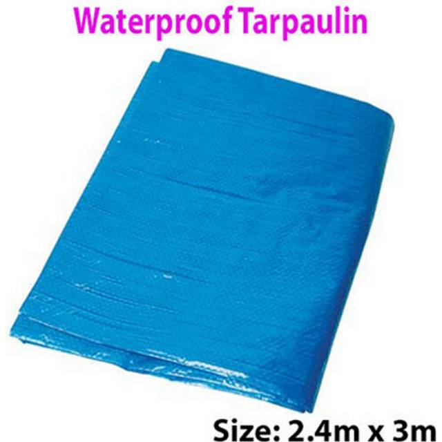 2.4 x 3m Outdoor Waterproof Blue Tarpaulin Sheets Ground Protective Cover Tarp