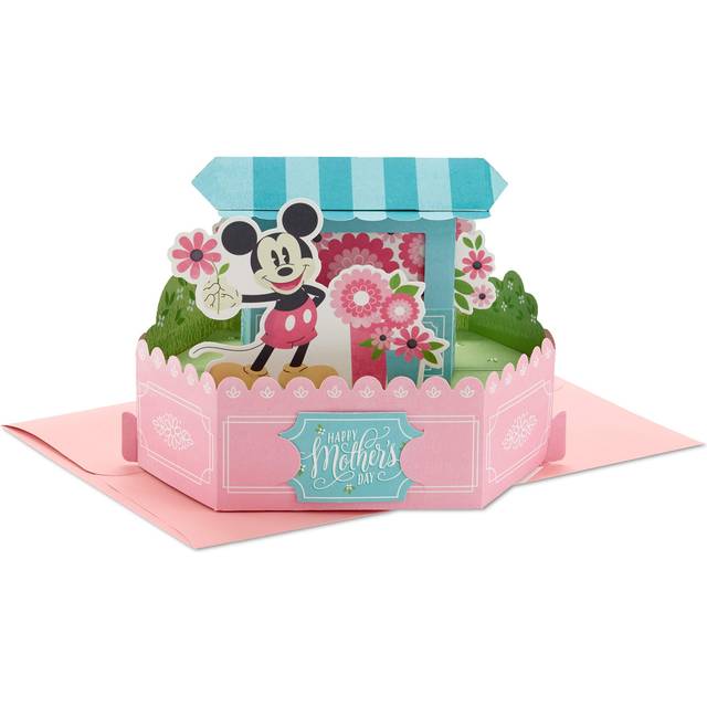 Hallmark Paper Wonder Pop Up Mothers Day Card (Mickey Mouse Flower Cart)