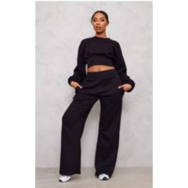 Tall Black High Waisted Wide Leg Jogger, Black