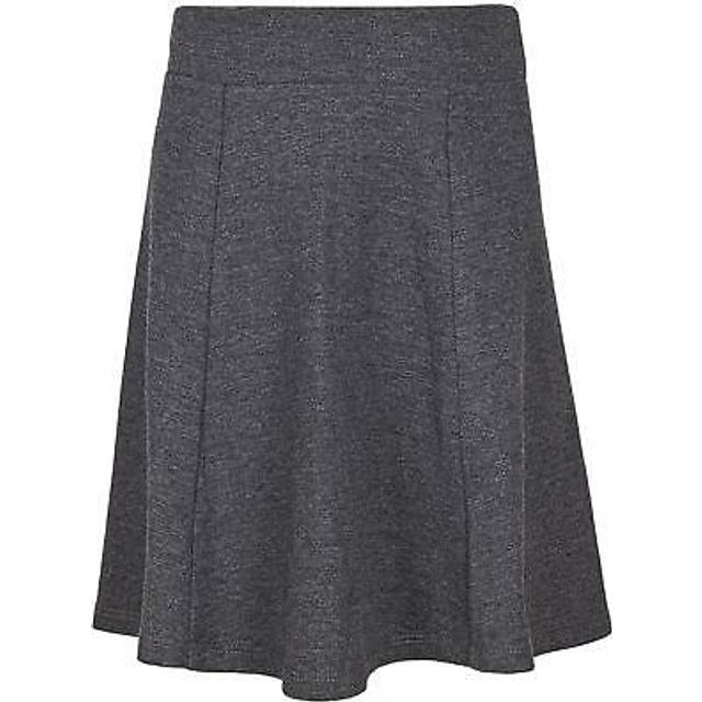 Kids girls plain school uniform skirt elasticated fit summer skater skirts