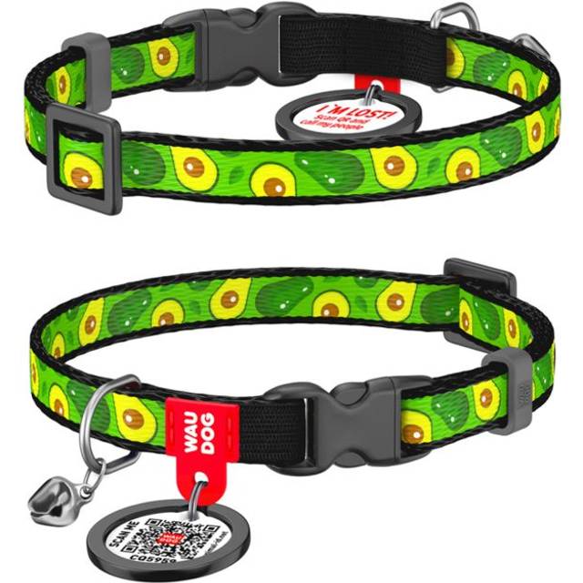 WAUDOG Katthalsband Nylon med Smart ID bricka (Avocado 10mm 20-30cm)