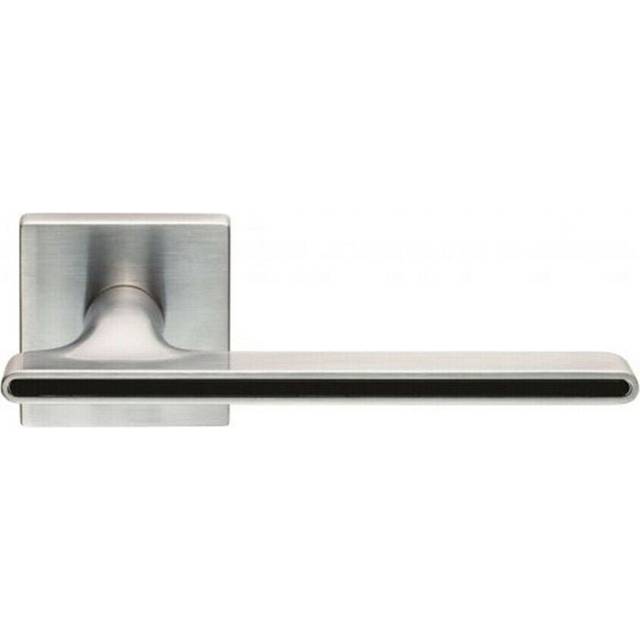 PAIR Slim T Bar Style Lever on Square Rose Concealed Fix Satin Chrome & Black