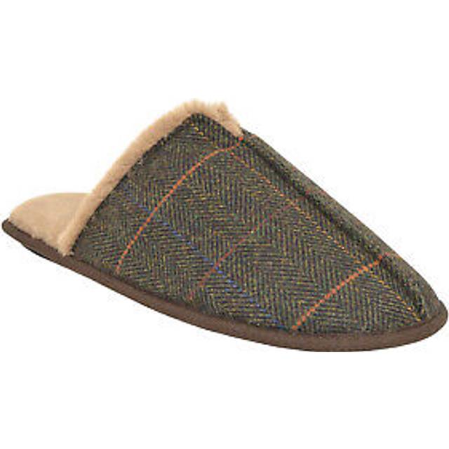 Mens dr keller wide fit mule slipper – comfortable fleece lined slippers with