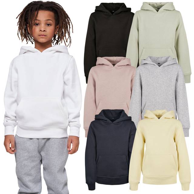 Build Your Brand Kids Basic Hoodie Black 46