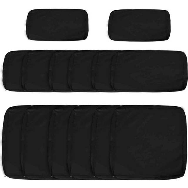 Outsunny Garden Rattan Sofa Set Polyester Cover Replacement No Cushion Black | TJ Hughes