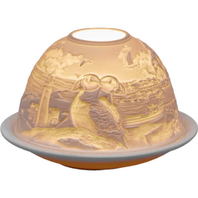 Small Lithophane Dome Tealight Candle Holder - Coast
