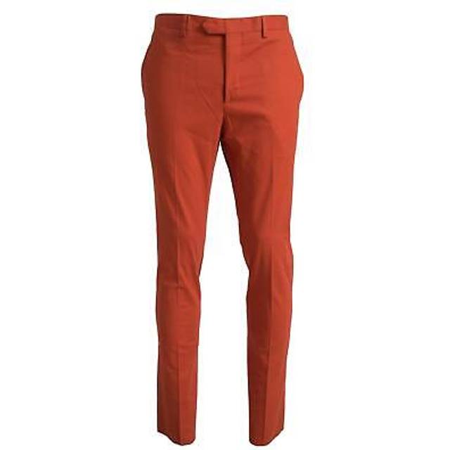Bencivenga Orange Straight Fit Men Formal Trousers Pants - IT46 | S