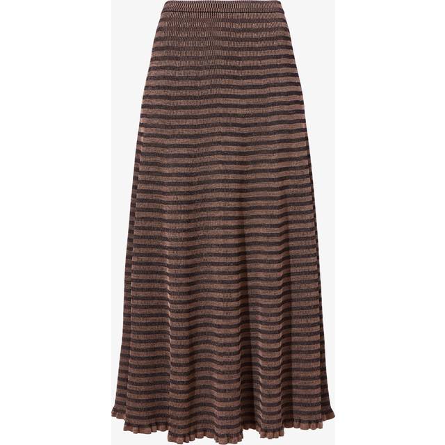 Stina Knit Maxi Skirt - BROWNBLACK - Large