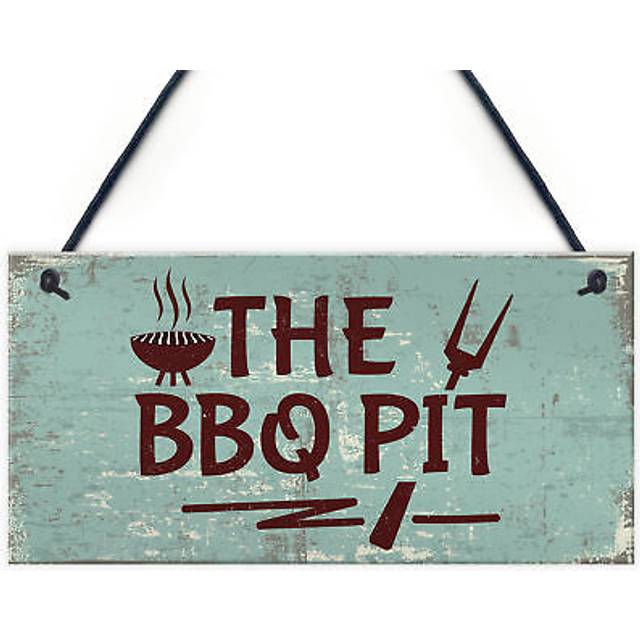 Bbq pit novelty hanging garden sign barbeque shed summerhouse plaque men gifts