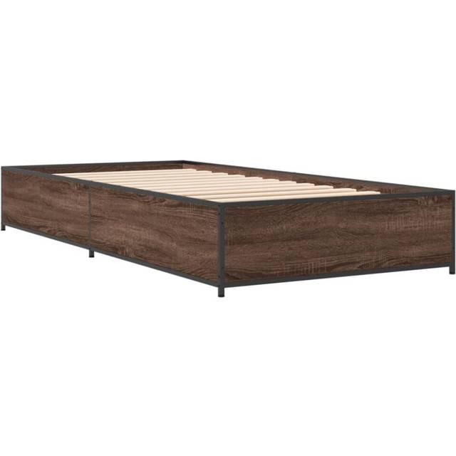 vidaXL Bed Frame without Mattress Brown Oak 90x190 cm Single