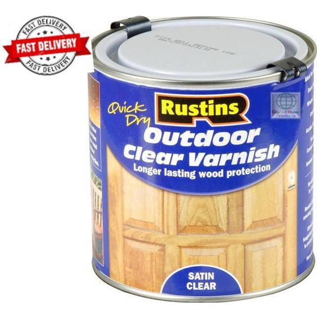 Rustins quick dry outdoor exterior wood stain varnish clear- 250ml