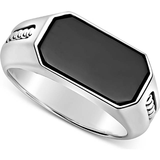 Lagos Men's Sterling Silver Anthem Onyx Octagon Ring