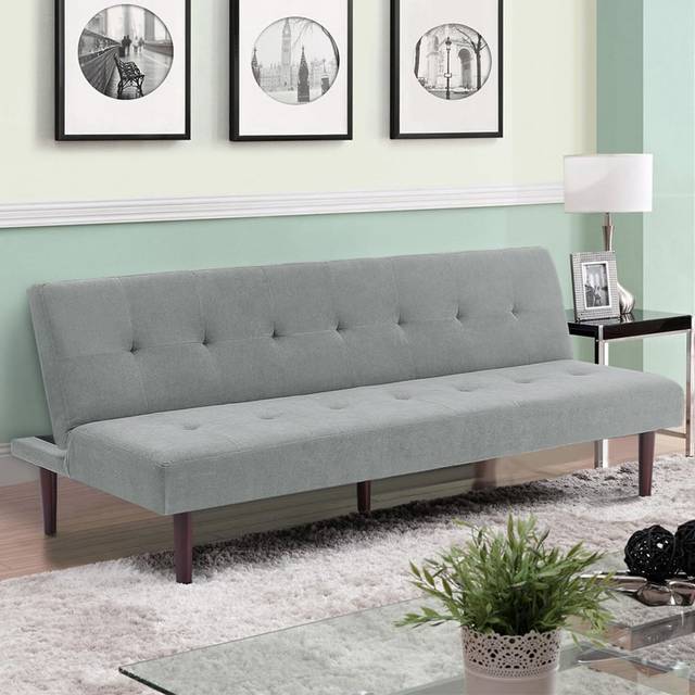Living and Home 2 Seater Grey Contemporary Convertible Sofa Bed - Double