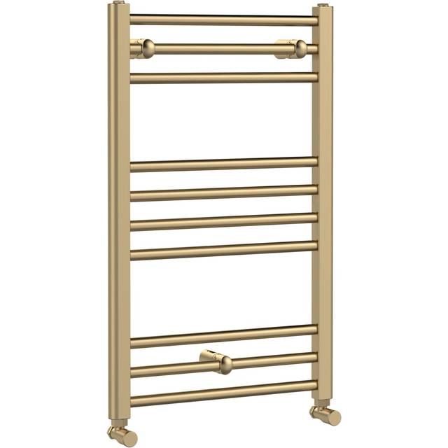Nuie - Lorica Straight Heated Ladder Towel Rail 800mm h x 500mm w - Brushed Brass