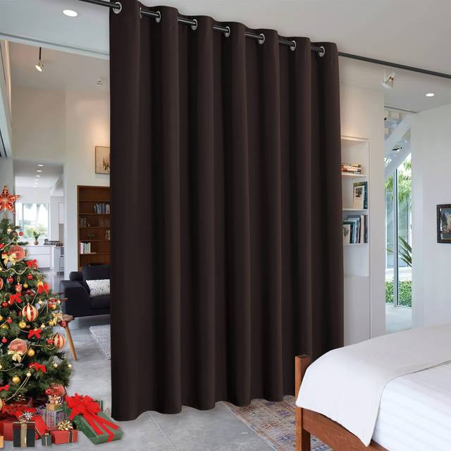 RYB HOME Blackout Room Divider Curtains Soundproof for Loft Restroom Bedroom Space Partition Divider for Shared Apartment/Beach/Shelves/Storage  W 100