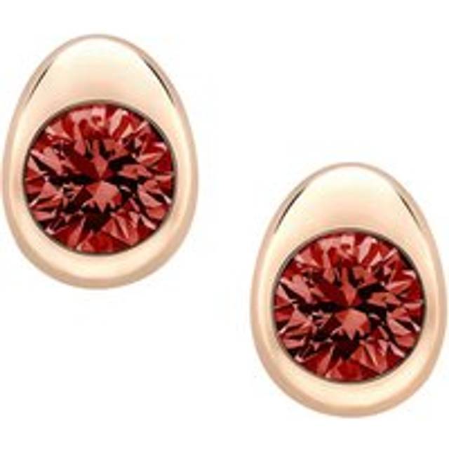Faberge Colours Of Love Cosmic Curve 18ct Rose Gold Ruby Stud Earrings