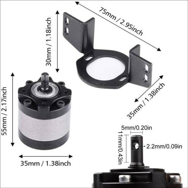550 Brushed Motor Waterproof 35T with 1: 5 Reduction Gearbox for 1/14 Trailer 1/10 RC Car Crawler Axial SCX10 TRX4