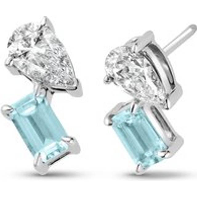 Clogau Ti a Fi White Gold, Diamond and Aquamarine Earrings