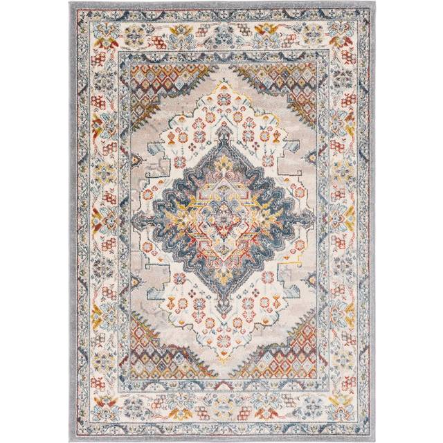 Machine Woven Blue/Brown/Grey Indoor Rug - Blue;Brown;Grey (Rectangle 60 x 90 cm)