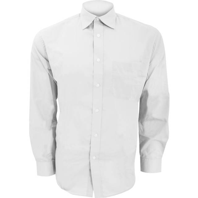 (16inch, White) Kustom Kit Mens Long Sleeve Business Shirt