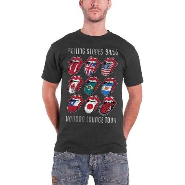 (L, Charcoal Grey) The Rolling Stones Unisex Adult Voodoo Lounge Tongue T-Shirt