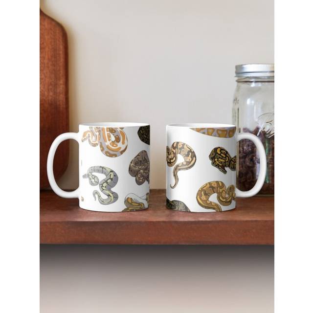 Mugs 11oz Ball Python Morph Snake Pattern Coffee Ceramic Mug Funny Anniversary Novelty Christmas Gift