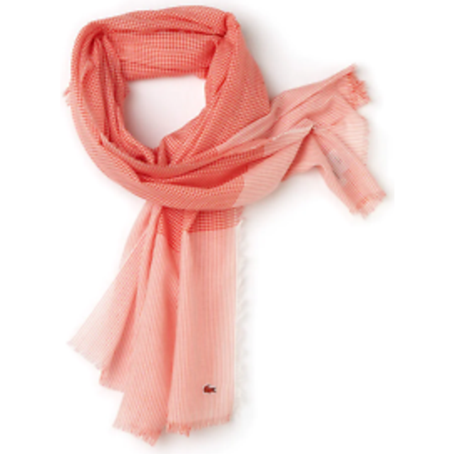 Lacoste red striped & checked scarf
