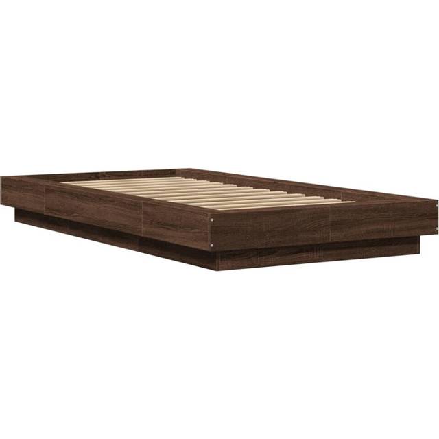 vidaXL Bed Frame with LED Lights without Mattress Brown Oak 90x200cm