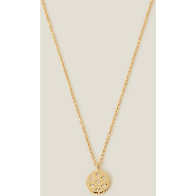 Accessorize – Z Collection – Guldpläterat halsband med kristallutsmyckat mynthänge