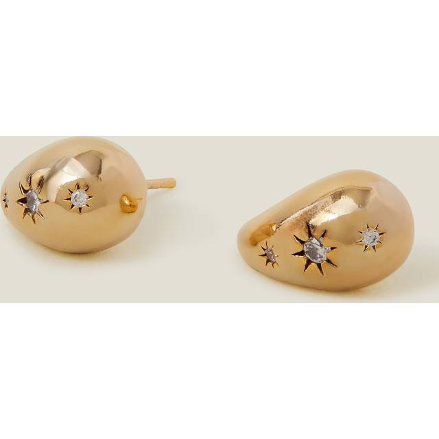 14ct Gold-plated Sparkle Teardrop Earrings, Women's - Accessorize - One Size