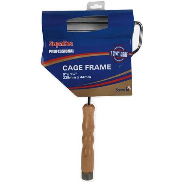 "SupaDec Smooth 9"" Paint Roller Cage Frame with Wooden Handle"
