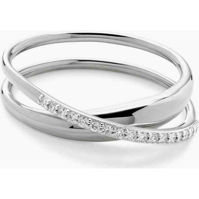 Monica Vinader Diamond Nura Wrap Ring, Silver